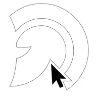 Arrow cursor merged with shield graphic